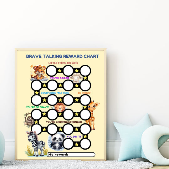Brave Talking Reward Chart for Kids with Selective Mutism - KY designX