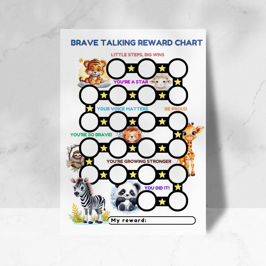 Brave Talking Reward Chart for Kids with Selective Mutism - KY designX