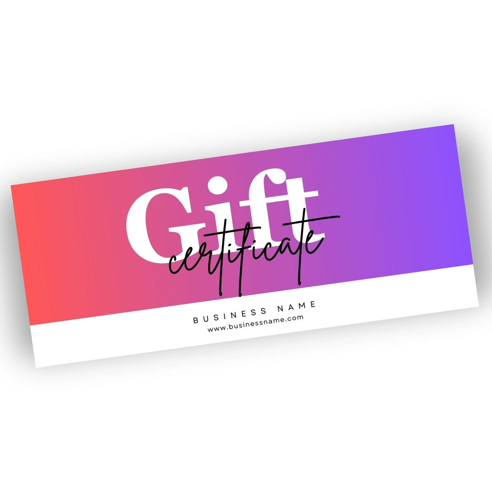 Customizable Gift Certificate for business owners - KY designX