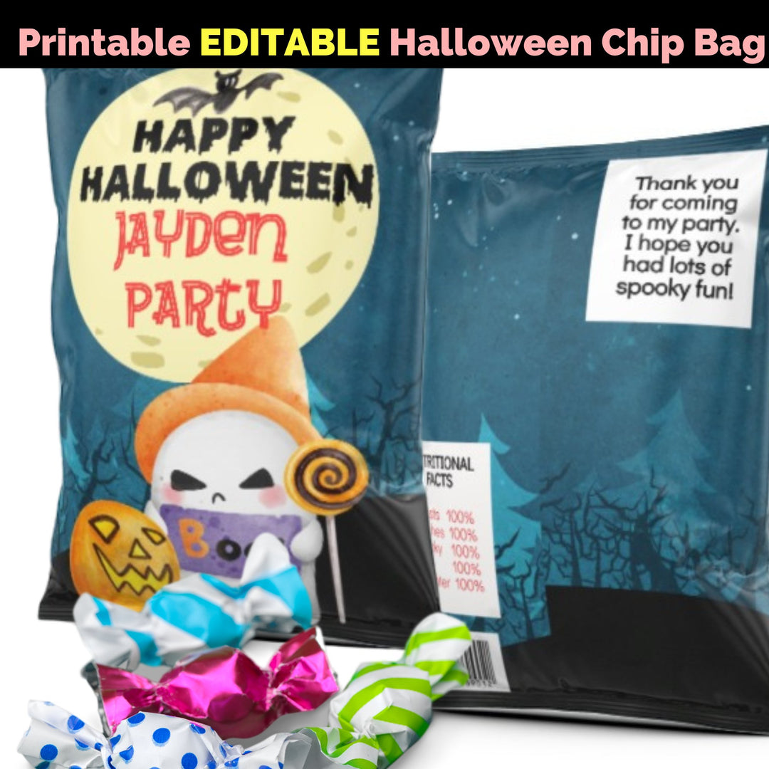 Customizable Halloween chip bags - KY designX