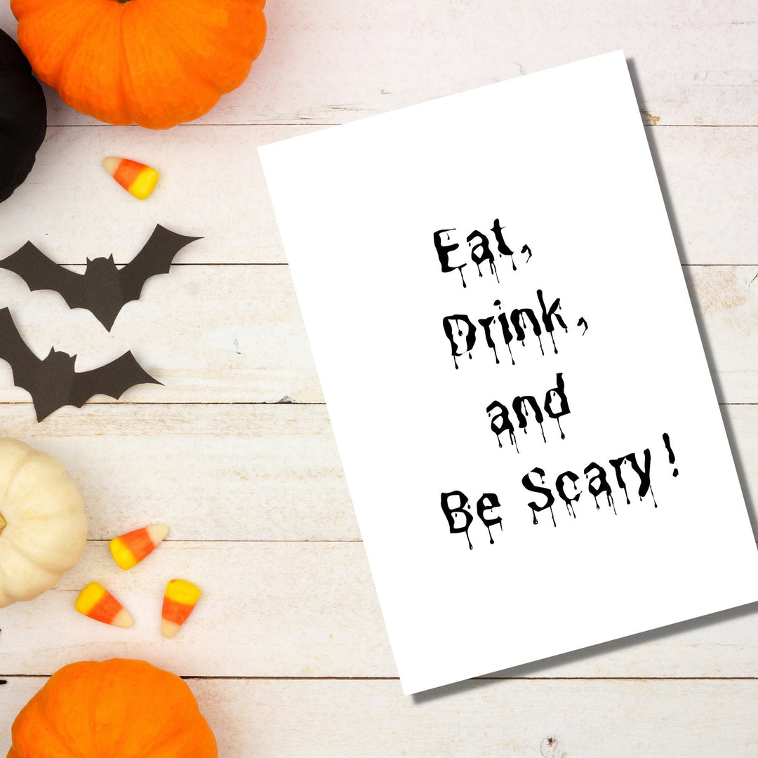 Eat drink and be scary printable party decoration - KY designX