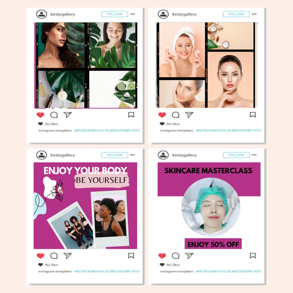 Editable Beauty Instagram Templates - KY designX