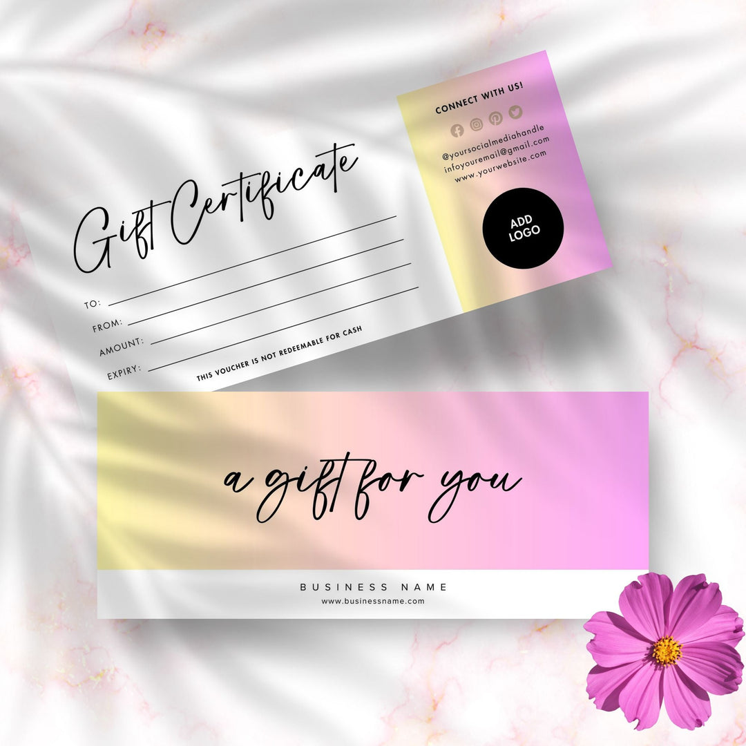 Editable Gift Certificate for Small Business - KY designX