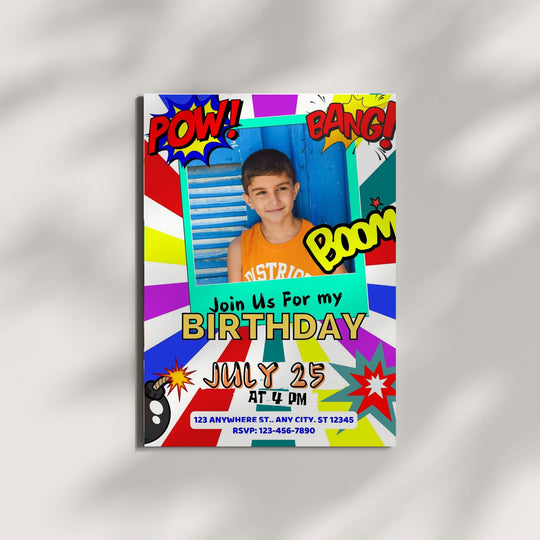 Editable Kids Birthday Party Invitations - KY designX