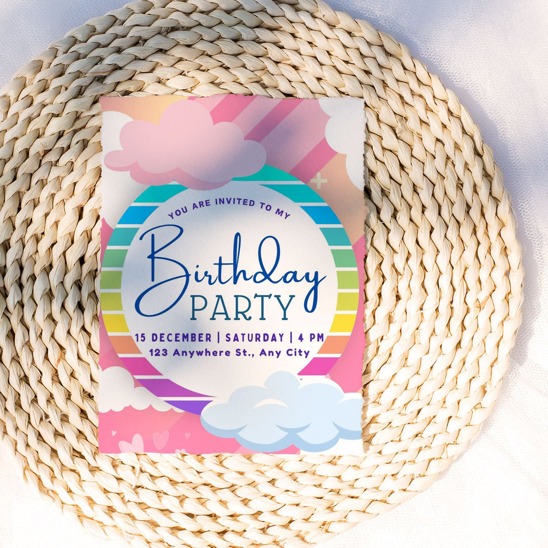 Editable Kids Birthday Party Invitations - KY designX