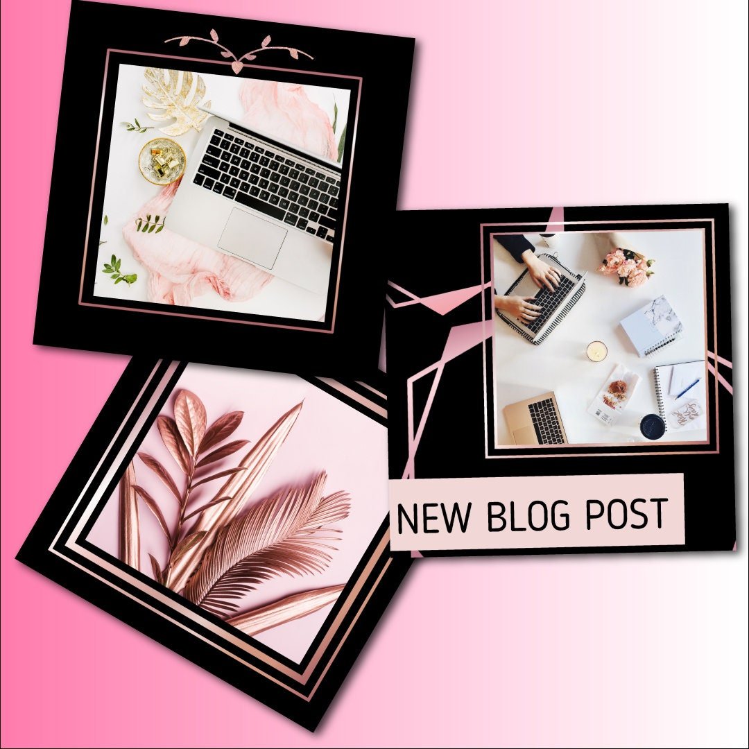 Free Canva black and rose gold Instagram Templates - KY designX