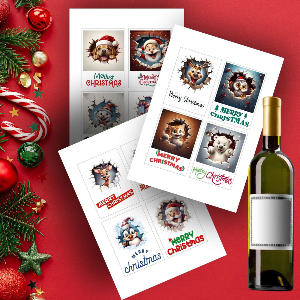 Free Cute Printable Christmas Wine Labels - KY designX
