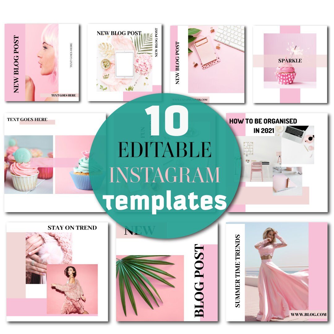 Free Pink Feminine Instagram Templates - KY designX