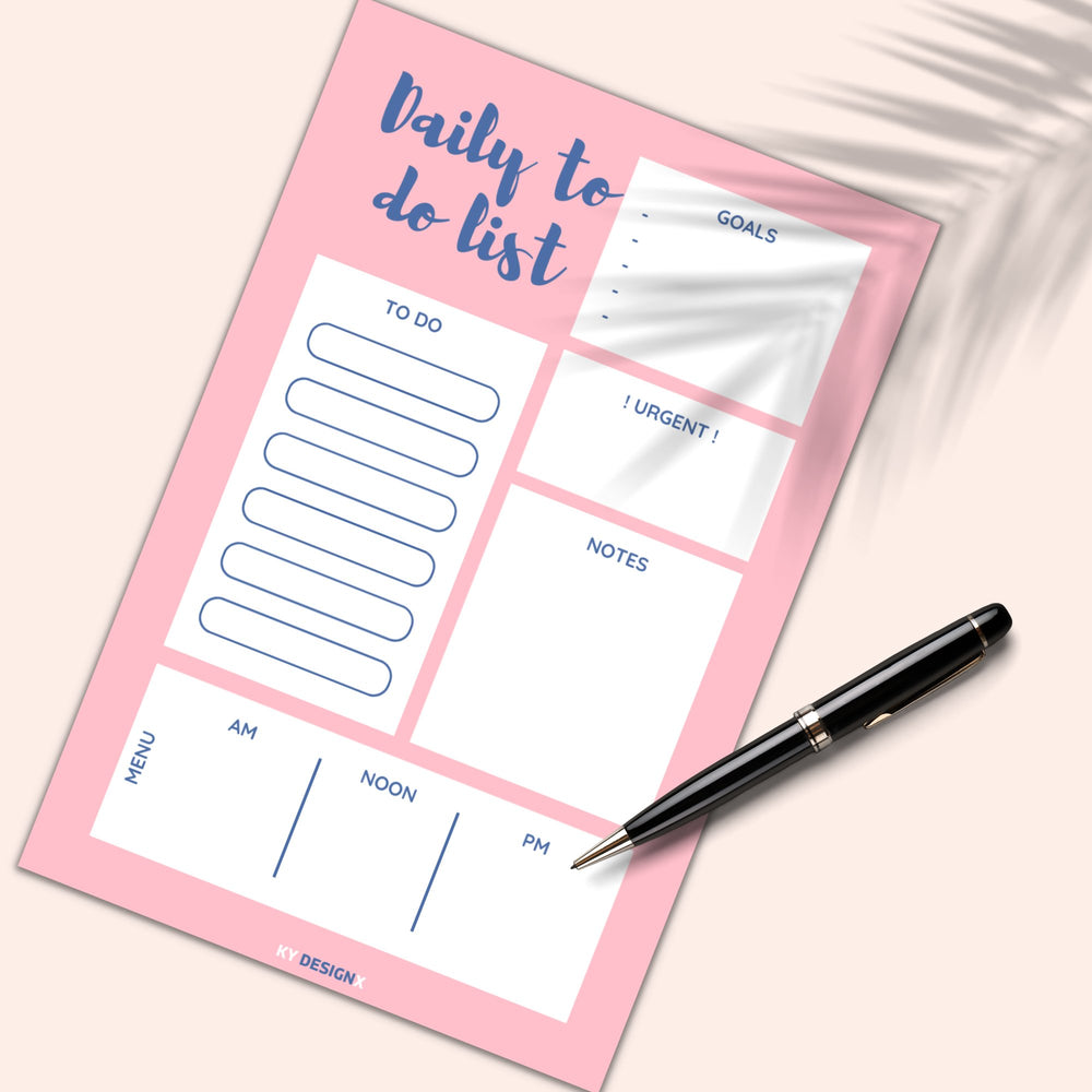 Free Pink Printable Daily to-do List - KY designX