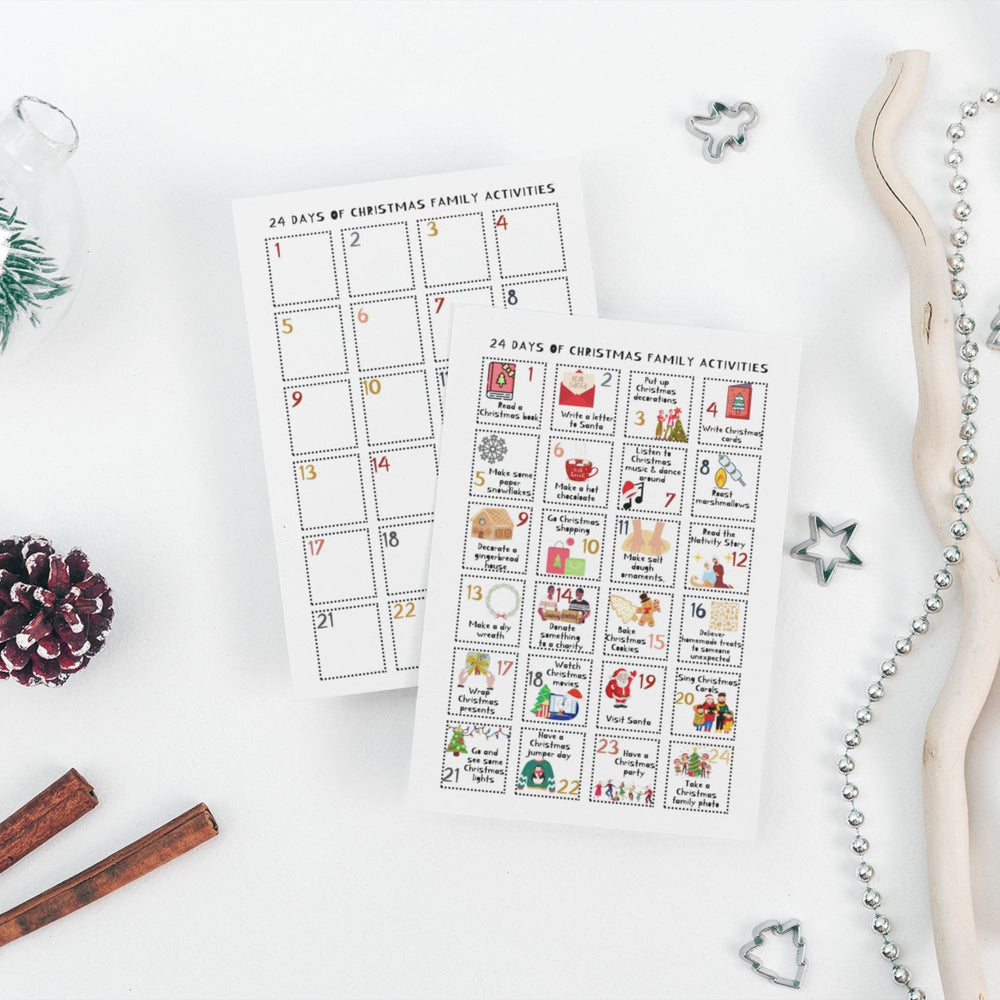 Free Printable 24 Days of Christmas Advent Calendar - KY designX