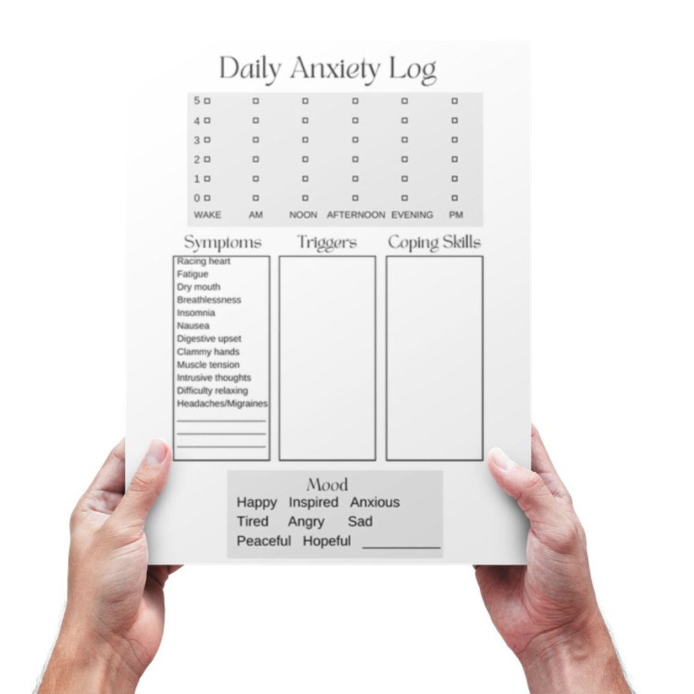 Free Printable Anxiety Daily Log - KY designX