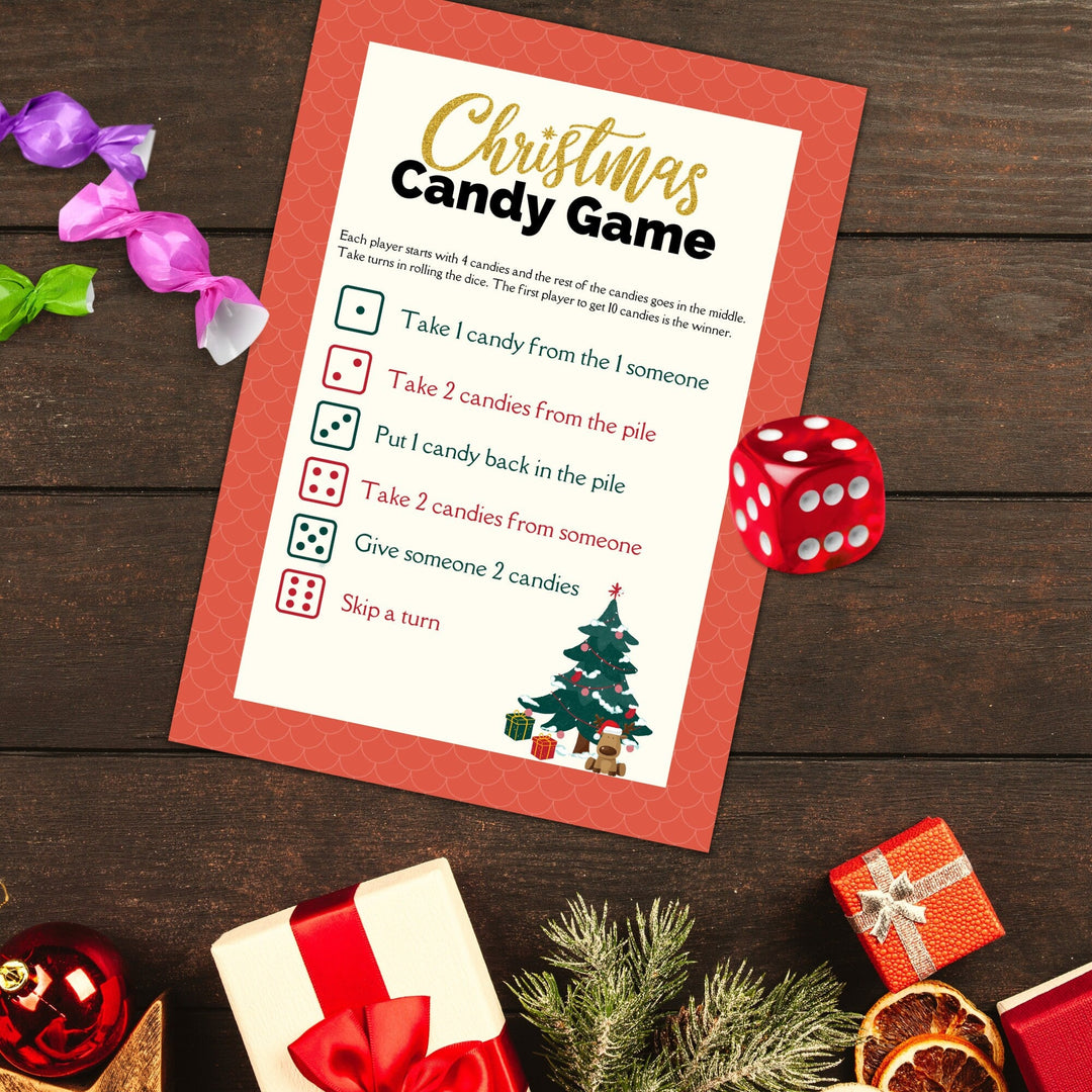 FREE Printable Christmas Candy Dice game - KY designX
