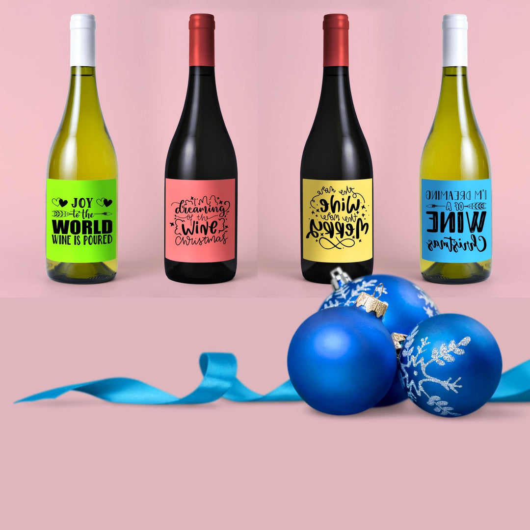 Free Printable Christmas Wine Labels - KY designX