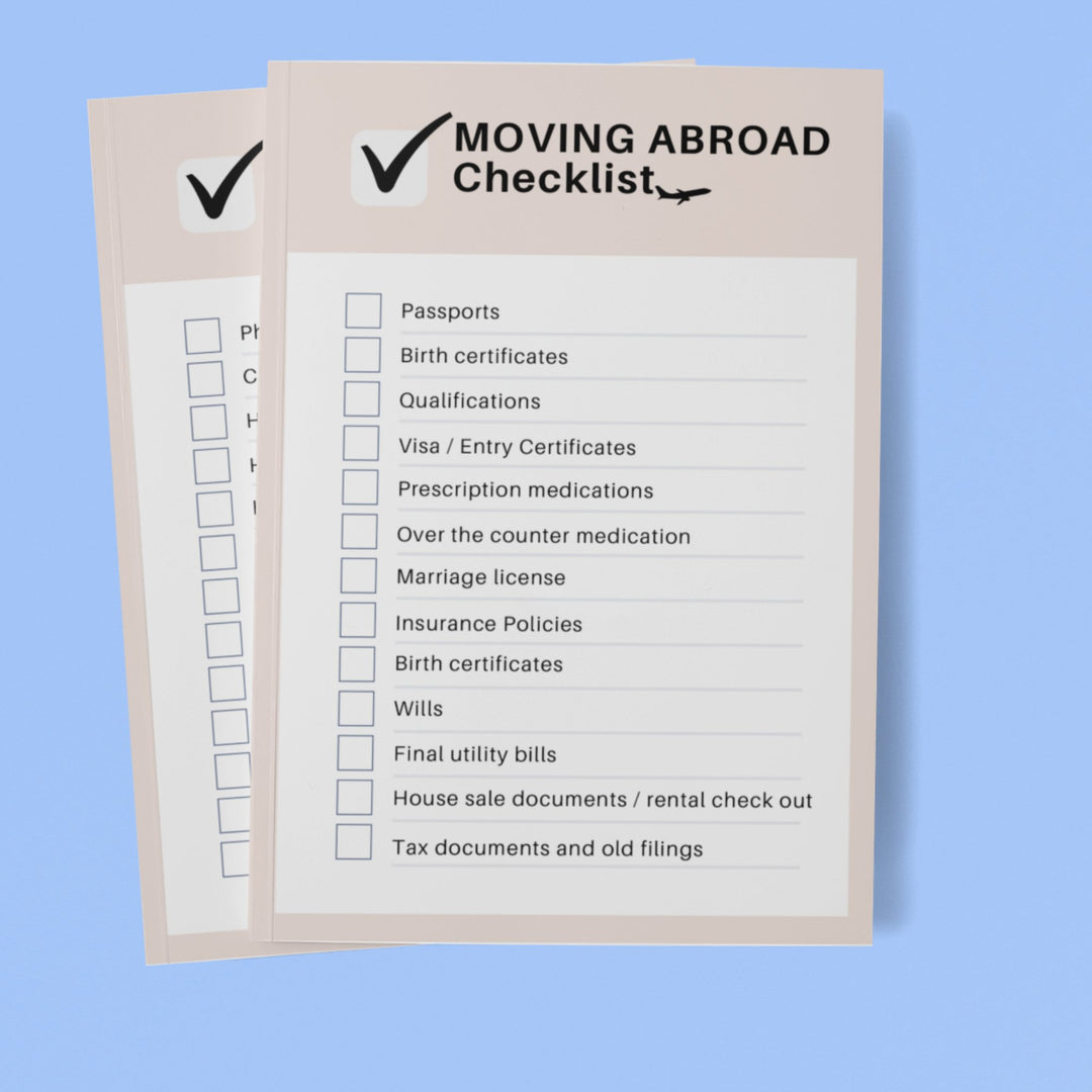 Free Printable moving abroad checklist - KY designX