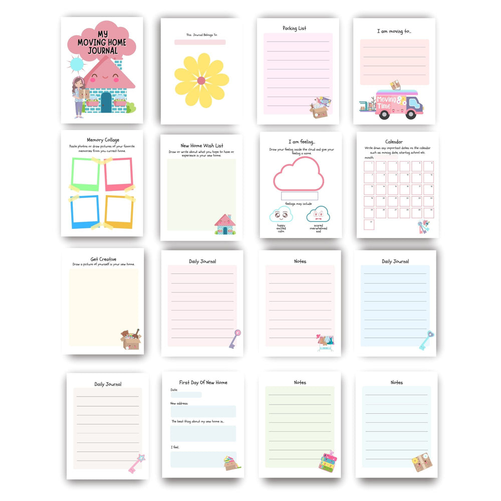FREE Printable Moving Home Journal For Children - KY designX