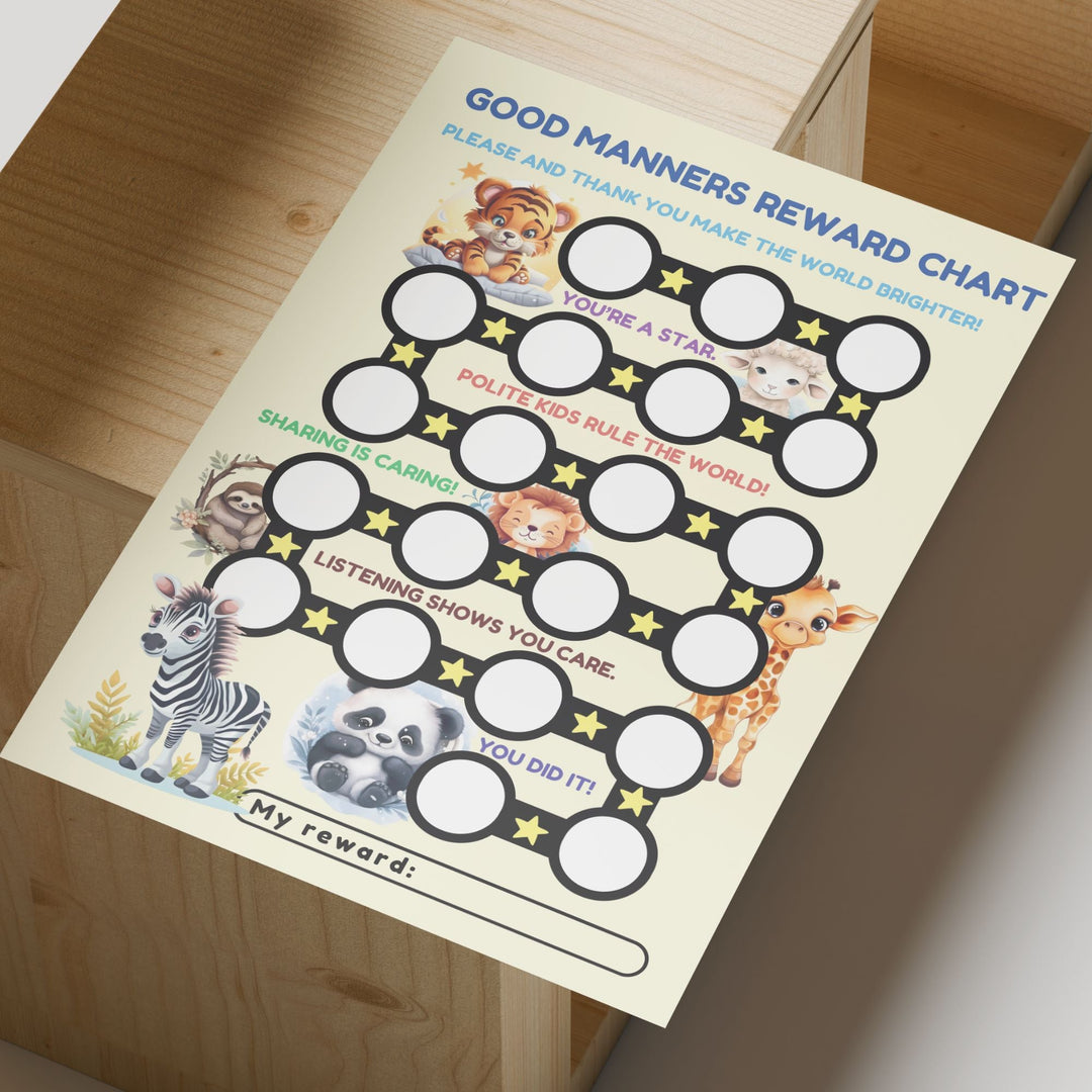 Free Teaching good behavior printable Reward Chart - KY designX