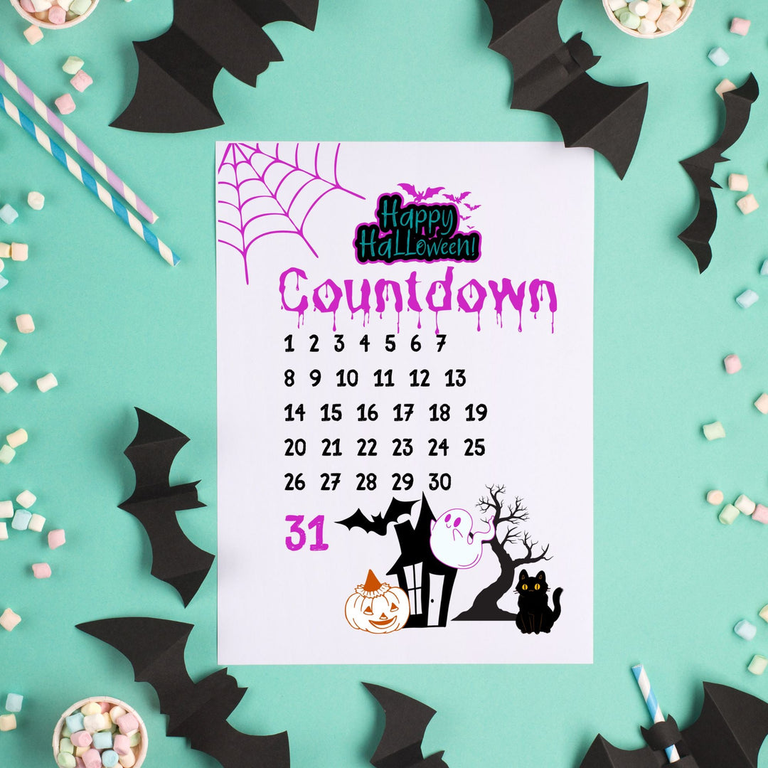 Halloween countdown Printable calendar - KY designX