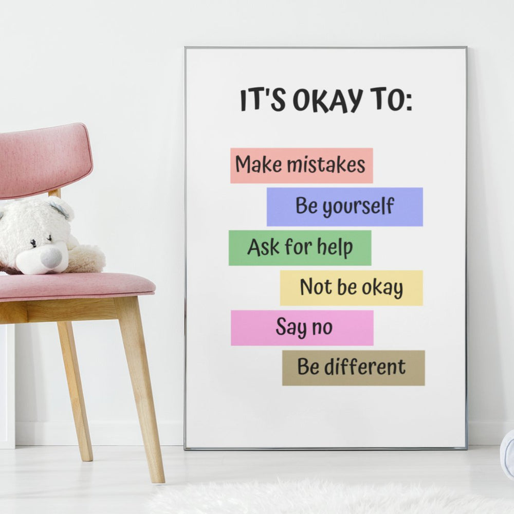 It's Okay to affirmations Printable Wall Art - KY designX