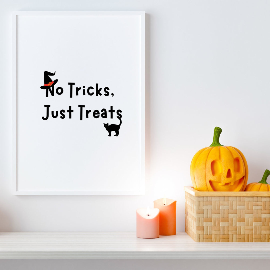 No trick just treats printable wall art - KY designX