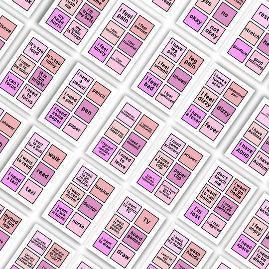 Pink printable Communication Cards - KY designX