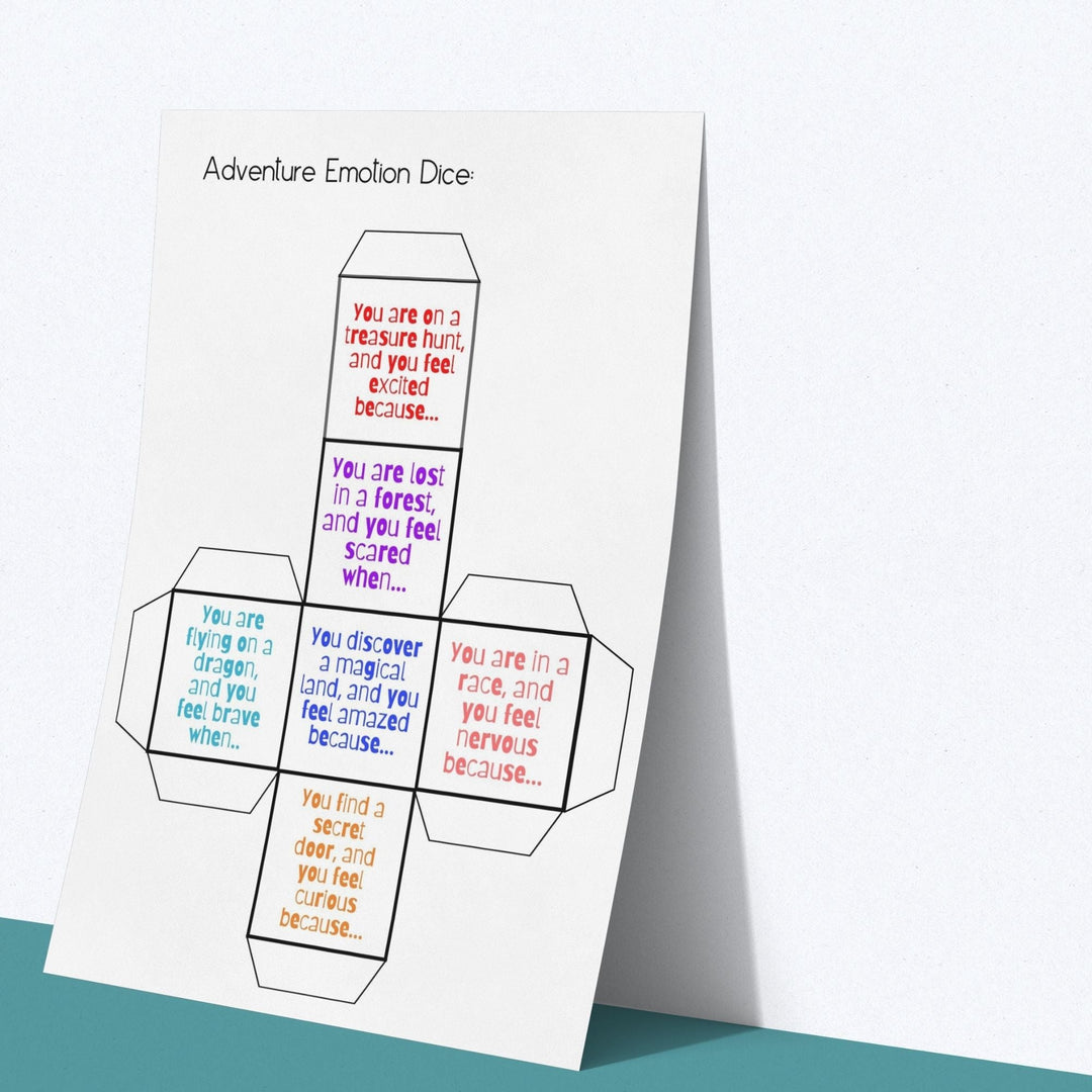 Printable Adventure Emotion Dice for Kids - KY designX