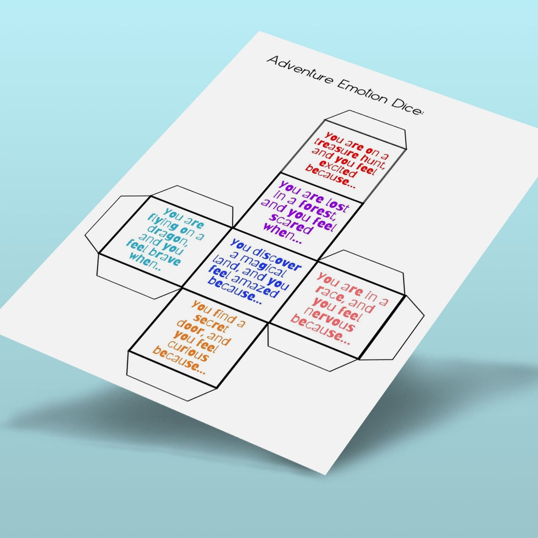 Printable Adventure Emotion Dice for Kids - KY designX