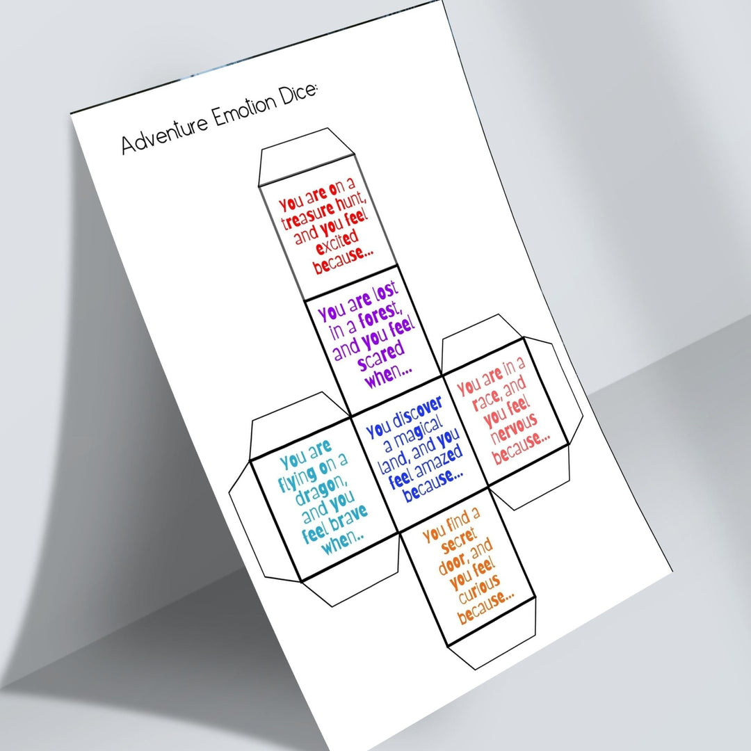 Printable Adventure Emotion Dice for Kids - KY designX