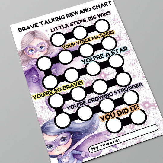Printable Brave Talking Reward Chart for Selective Mutism - KY designX