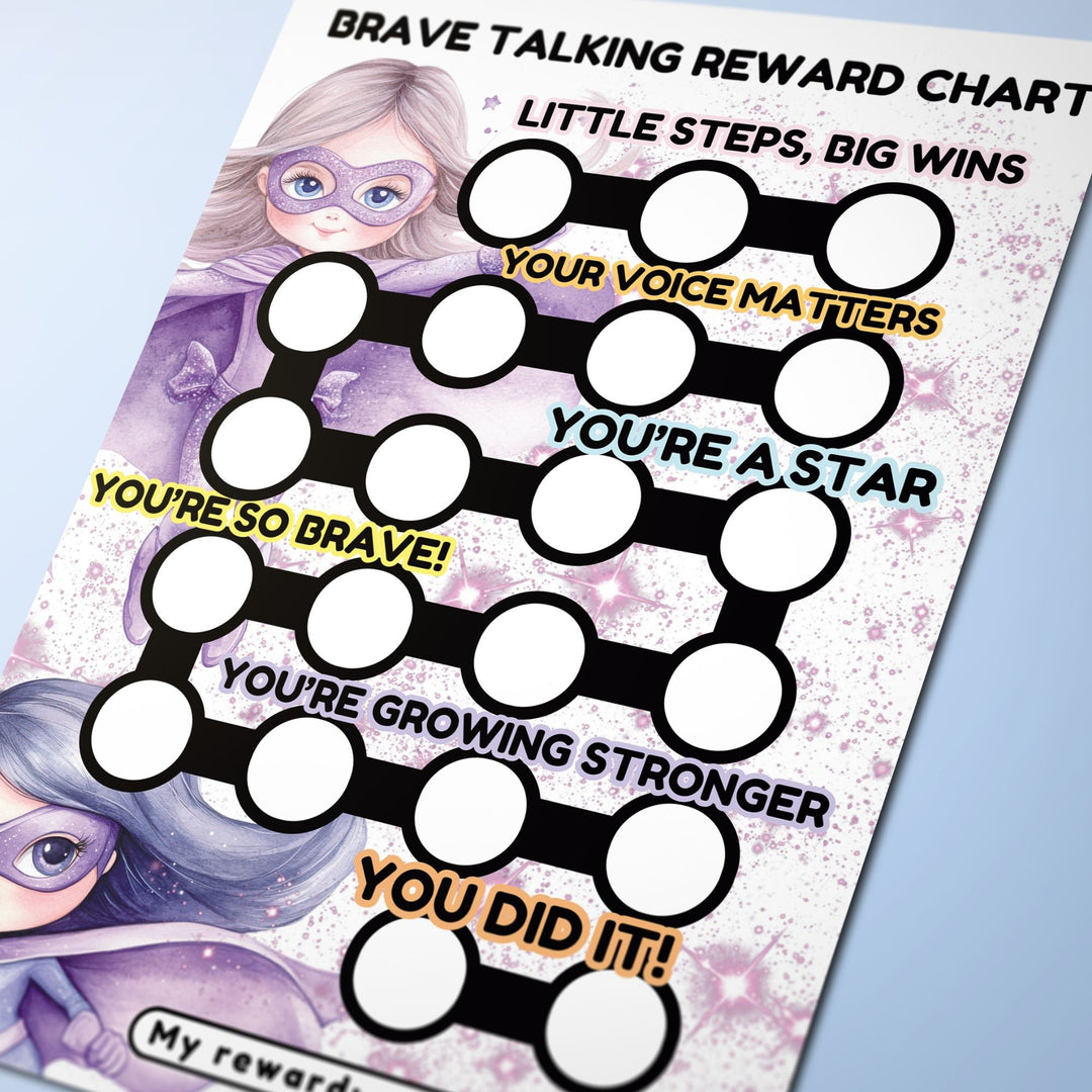 Printable Brave Talking Reward Chart for Selective Mutism - KY designX