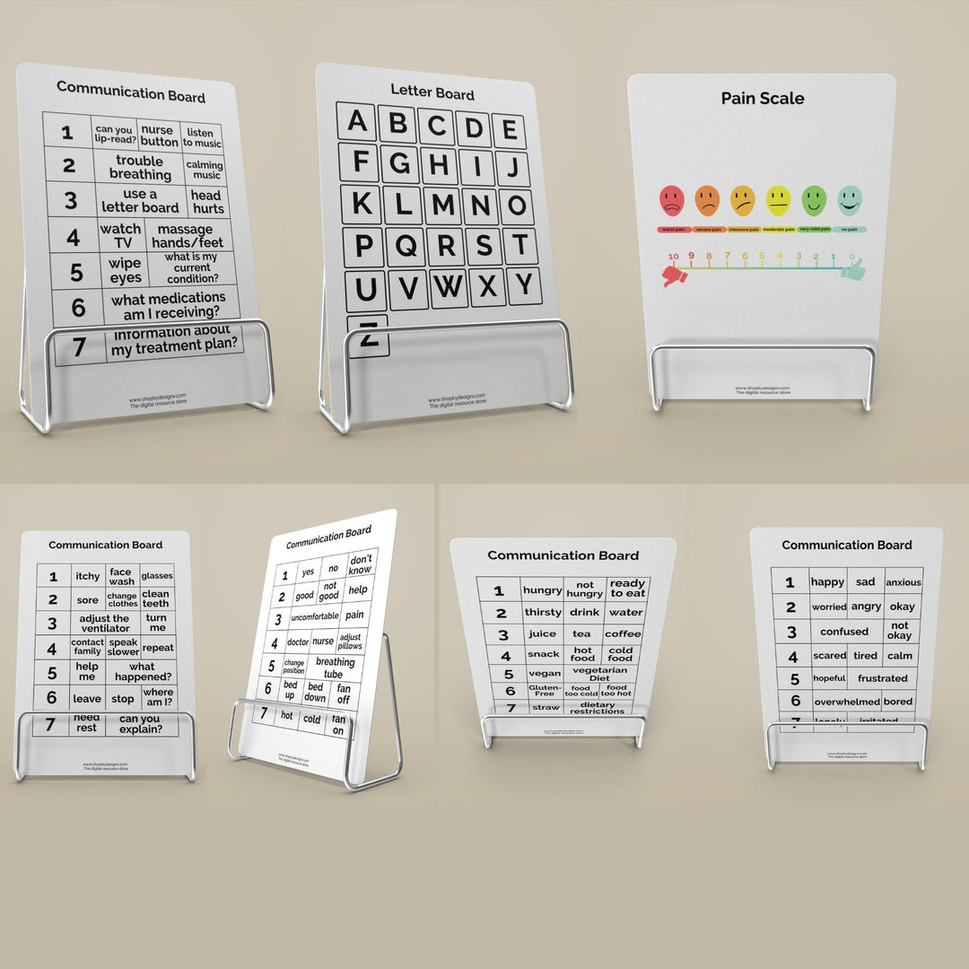 Printable Communication Boards for Critical Care - KY designX
