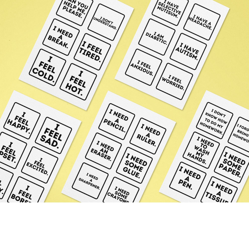Printable communication Cards for students - KY designX