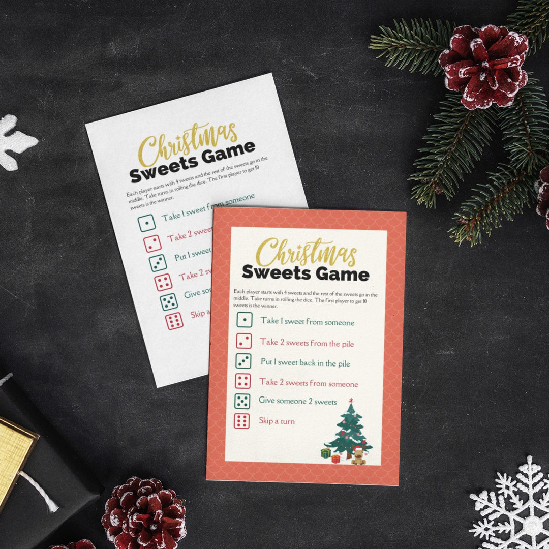Printable Free Christmas sweets dice game - KY designX
