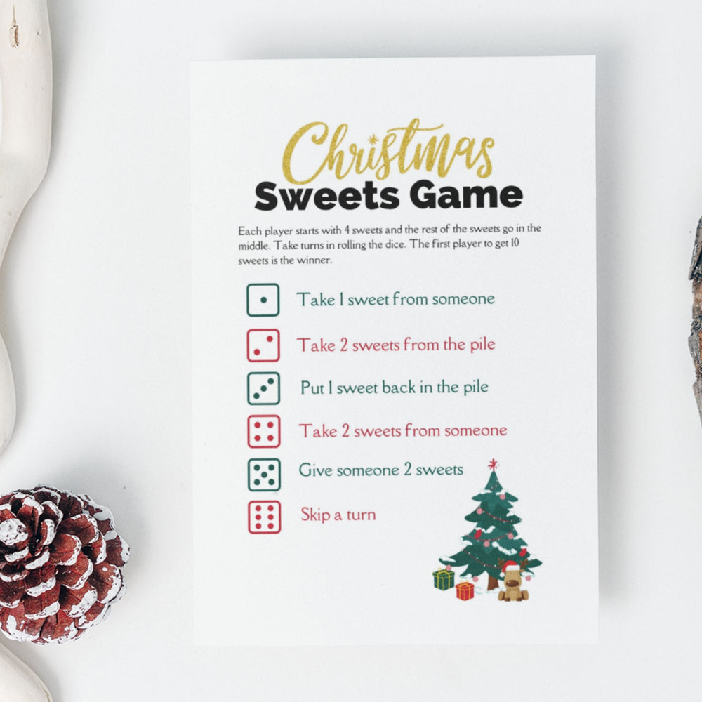 Printable Free Christmas sweets dice game - KY designX