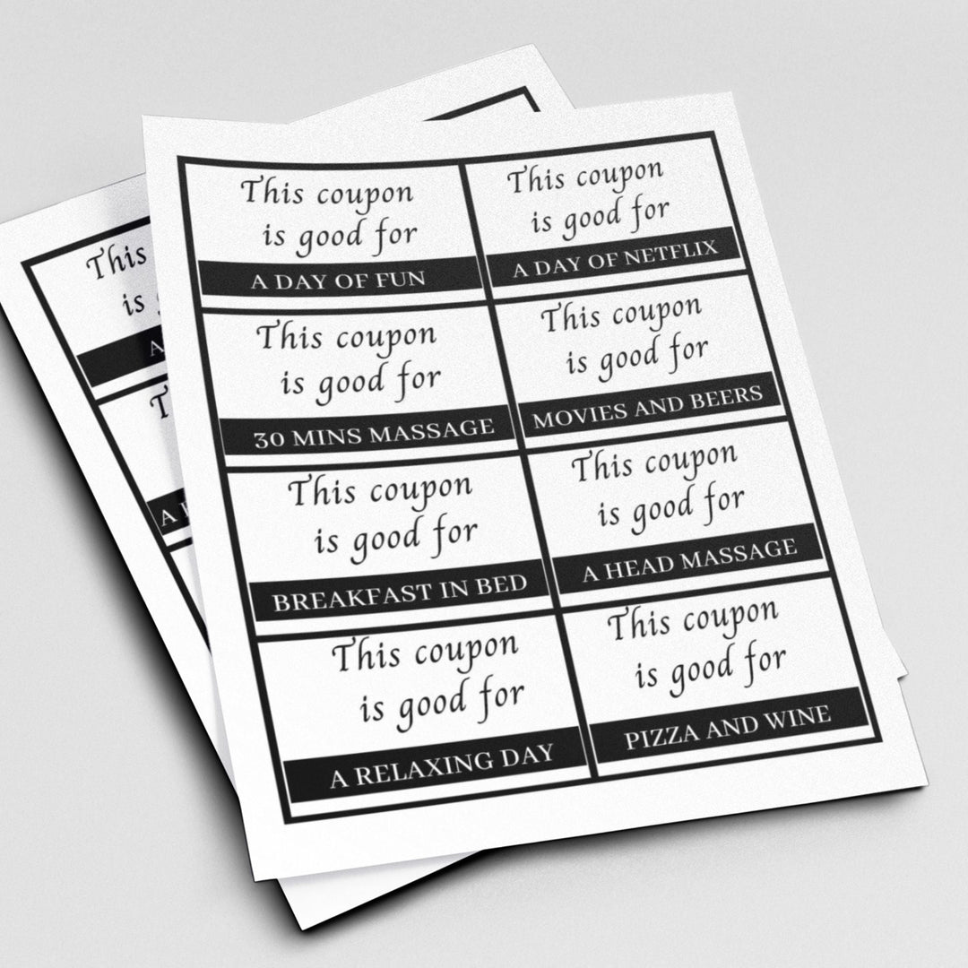 Printable Fun Couples Coupons - KY designX