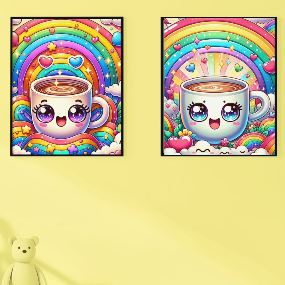 Printable Kawaii Rainbow Cup wall decor - KY designX
