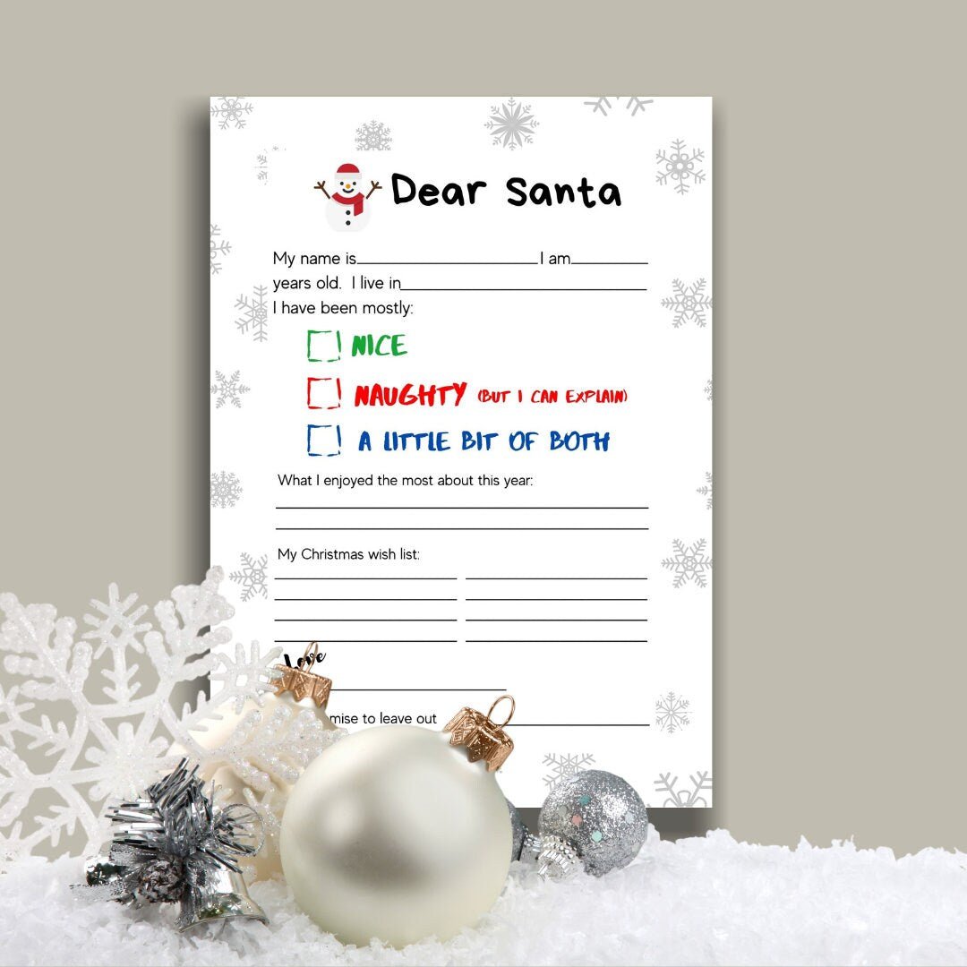 Printable Letter to Santa template - KY designX