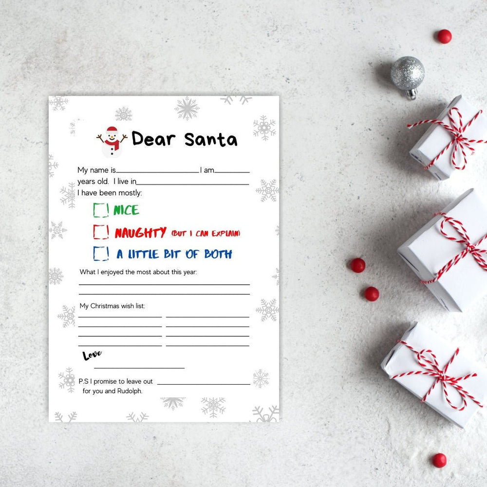 Printable Letter to Santa template - KY designX
