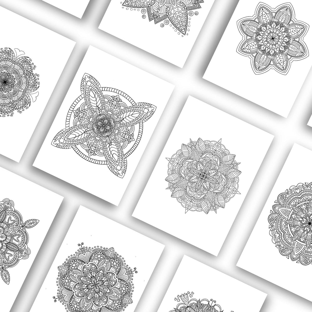 Printable mandala adult coloring book - KY designX