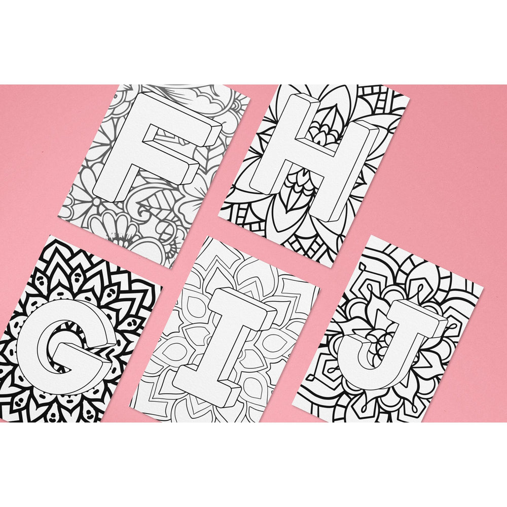 Printable Mandala Alphabet Coloring - KY designX