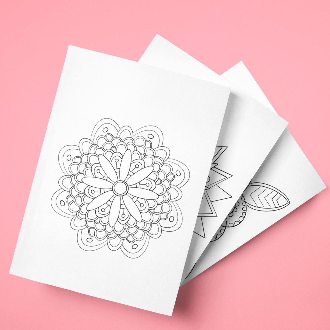Printable Mindfulness Mandala Coloring Set - KY designX
