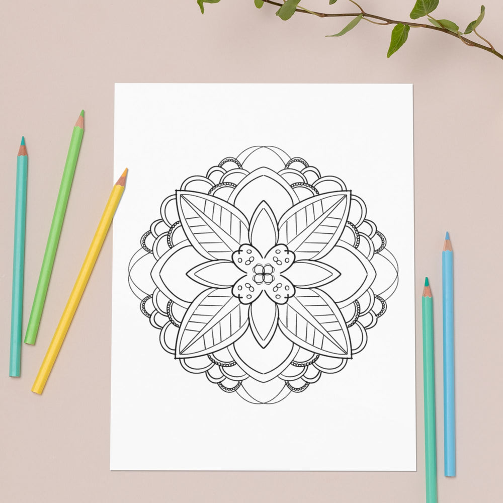Printable Mindfulness Mandala Coloring Set - KY designX