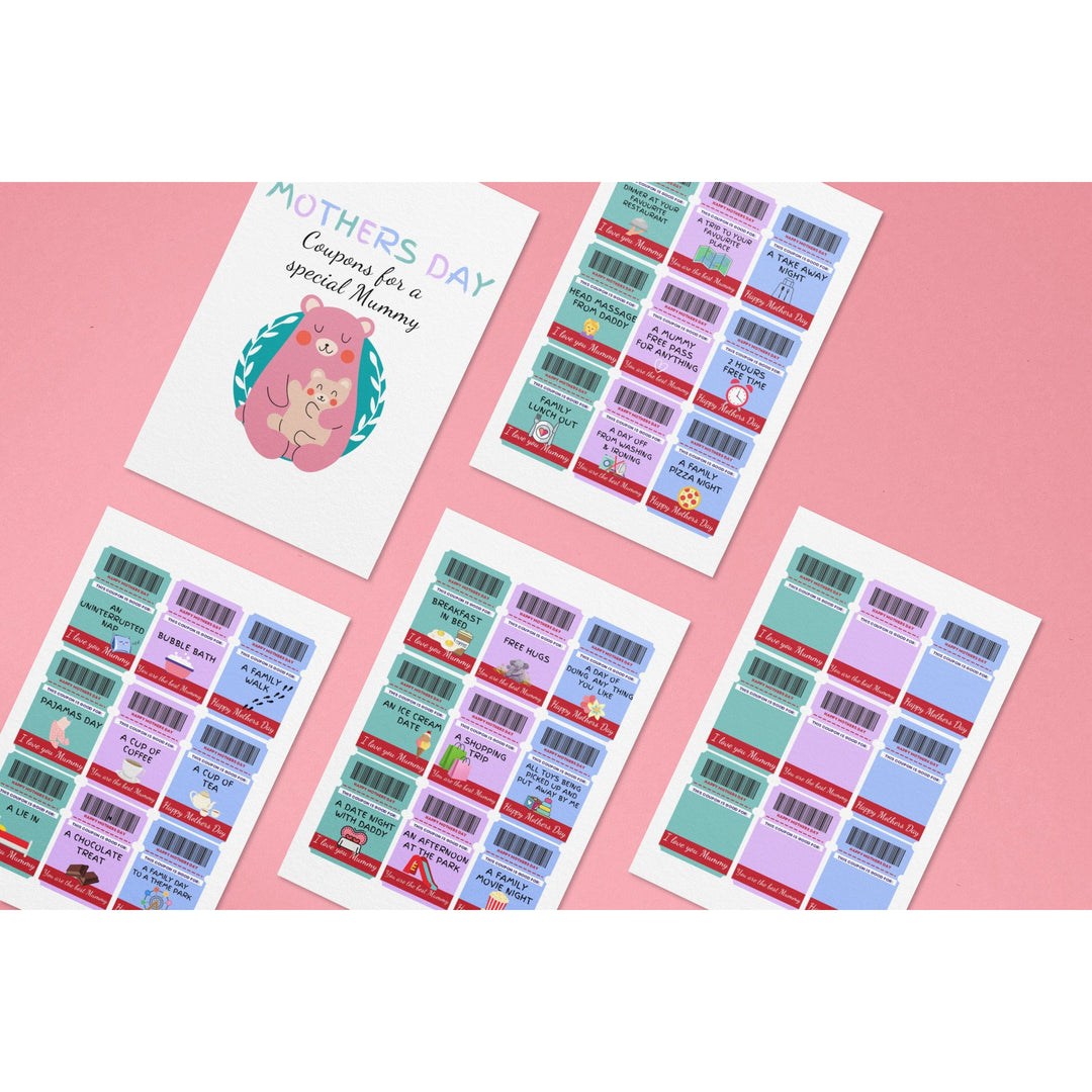 Printable Mothers Day coupons for a special Mummy - KY designX