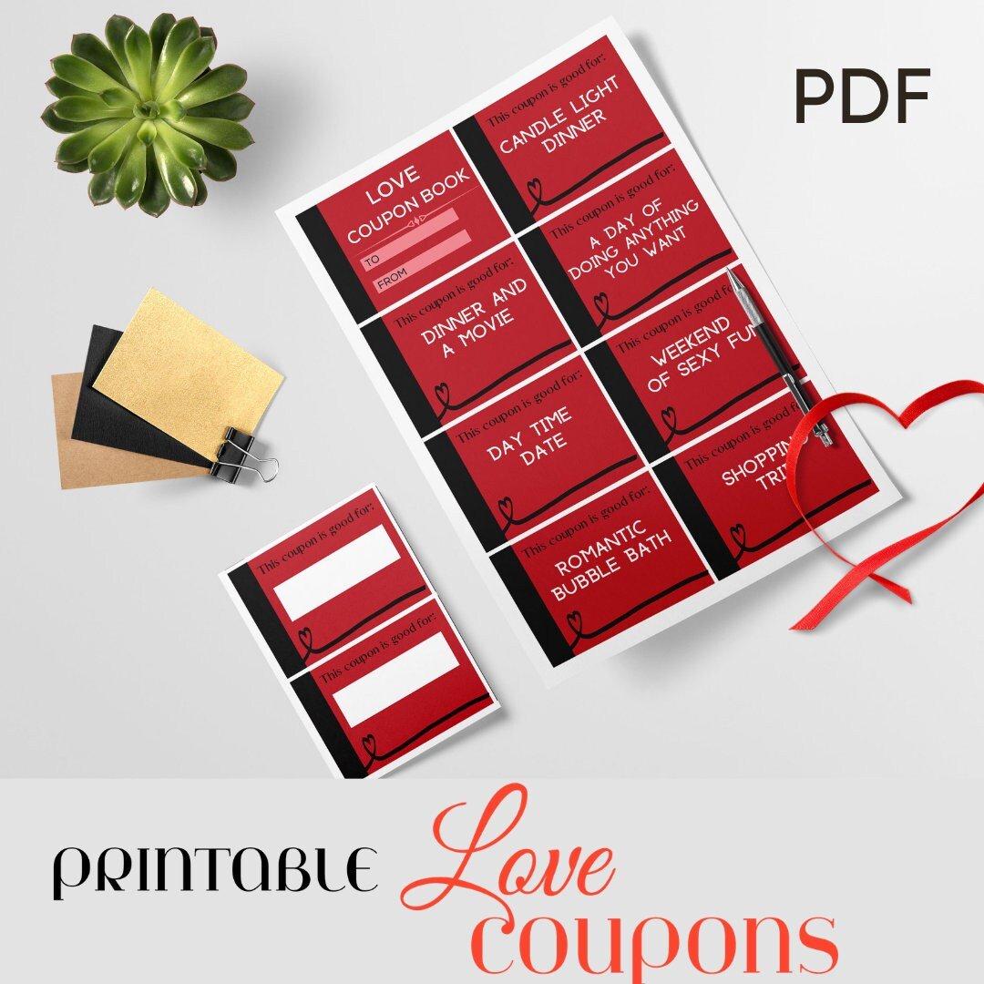Romantic printable love coupons - KY designX