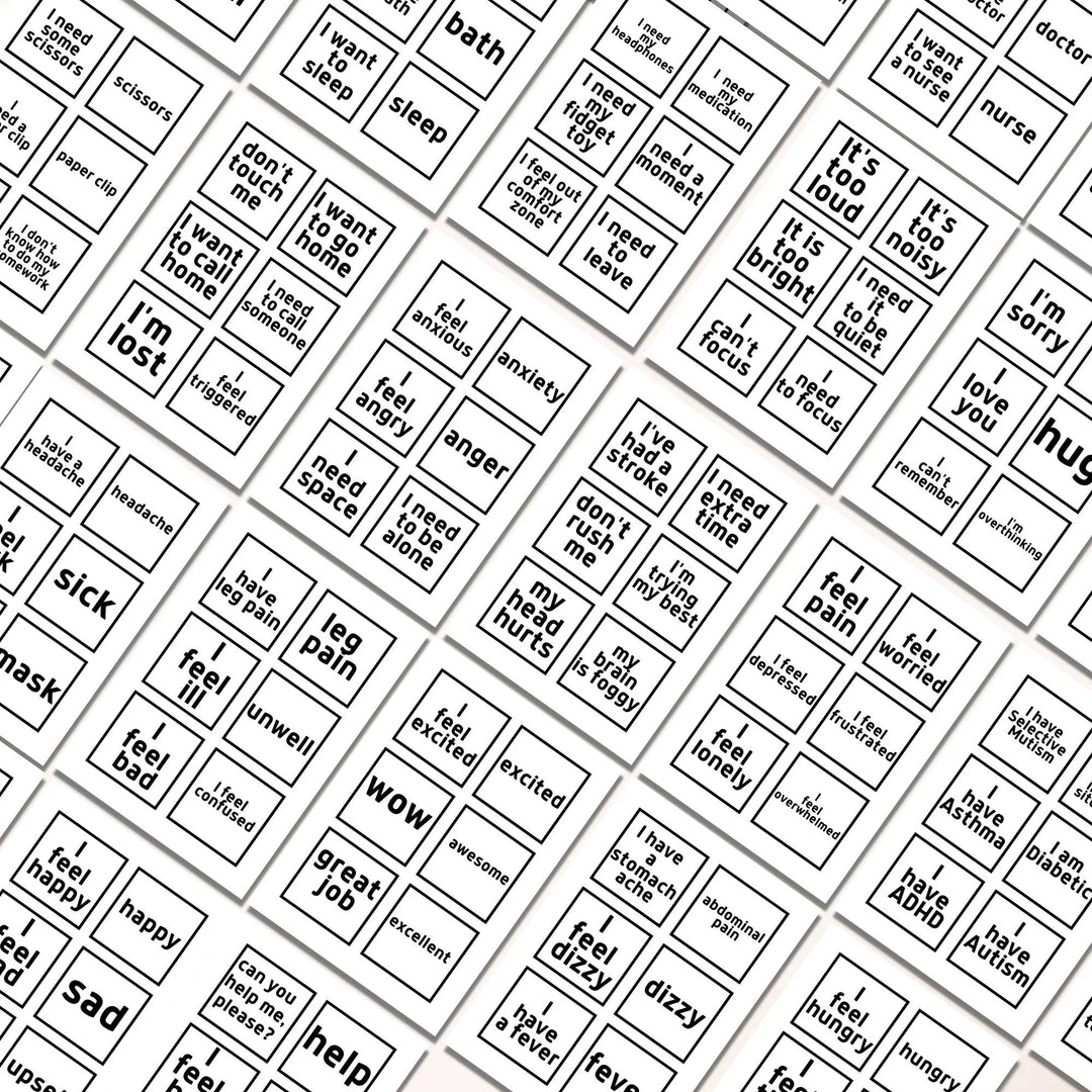 180 Printable Communication Cards - KY designX