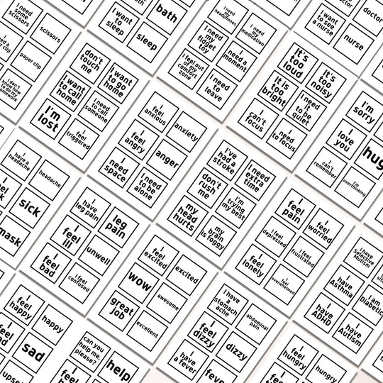 180 Printable Communication Cards - KY designX
