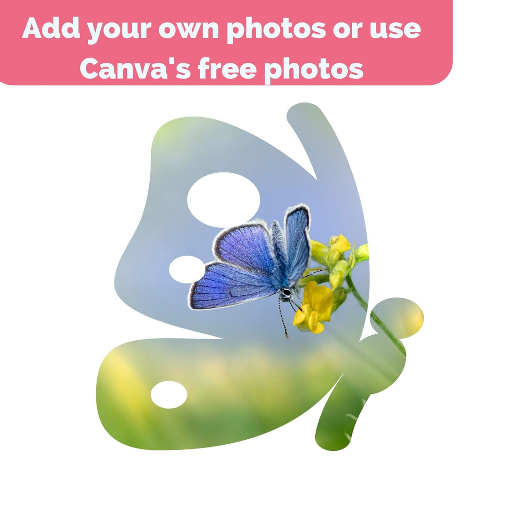 25 Custom - Made butterflies Canva Frames - KY designX