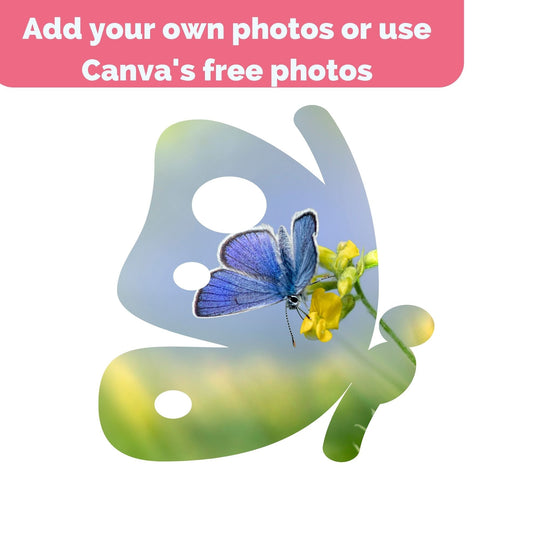 25 Custom - Made butterflies Canva Frames - KY designX