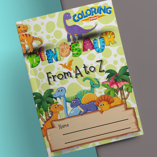 Printable Alphabet Dinosaur Coloring Pages showing cover page