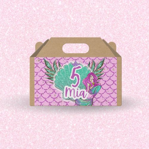 Mermaid Gable Box Label – Editable Canva Template