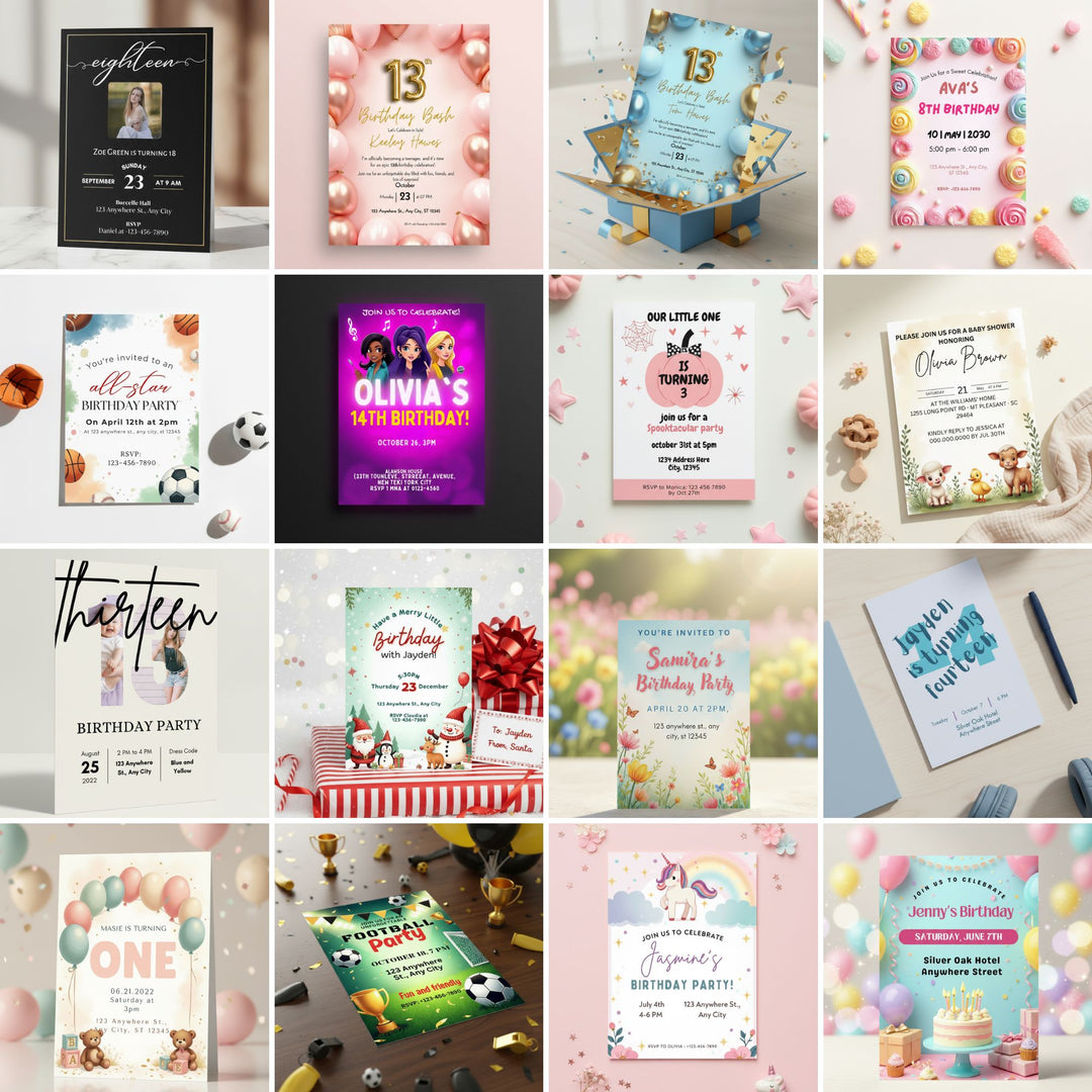 50 Editable Party Invites 